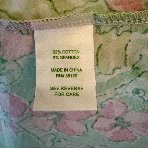 Lilly Pulitzer Floral Green & Pink Strapless Dress Style 8723 Womens size Medium - Picture 9 of 13